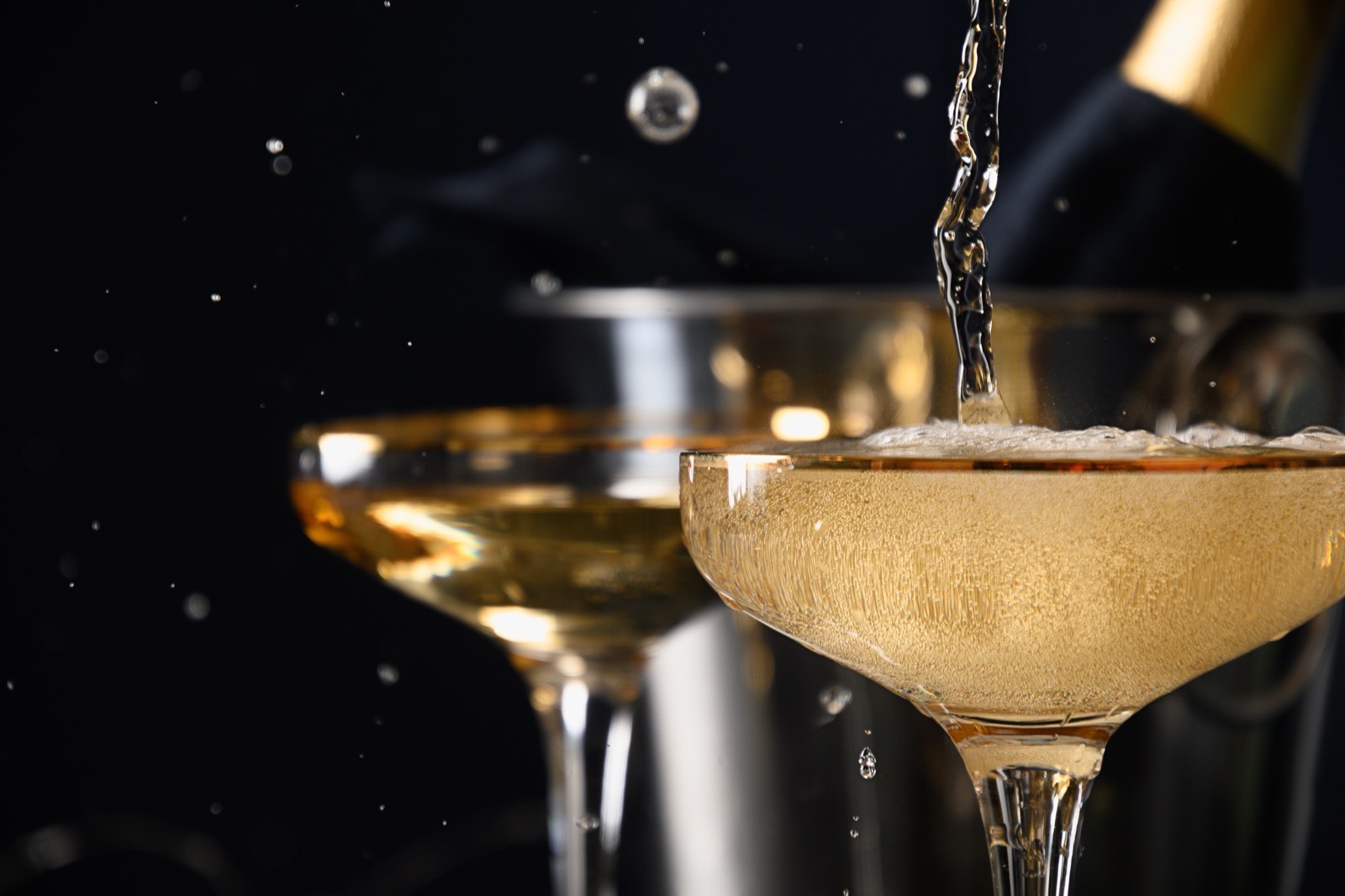 A champagne toast at The Adult Prom